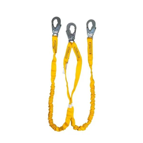 Guardian Fall Protection 6 ft. Double Leg Internal Shock Lanyard with Snap Hook