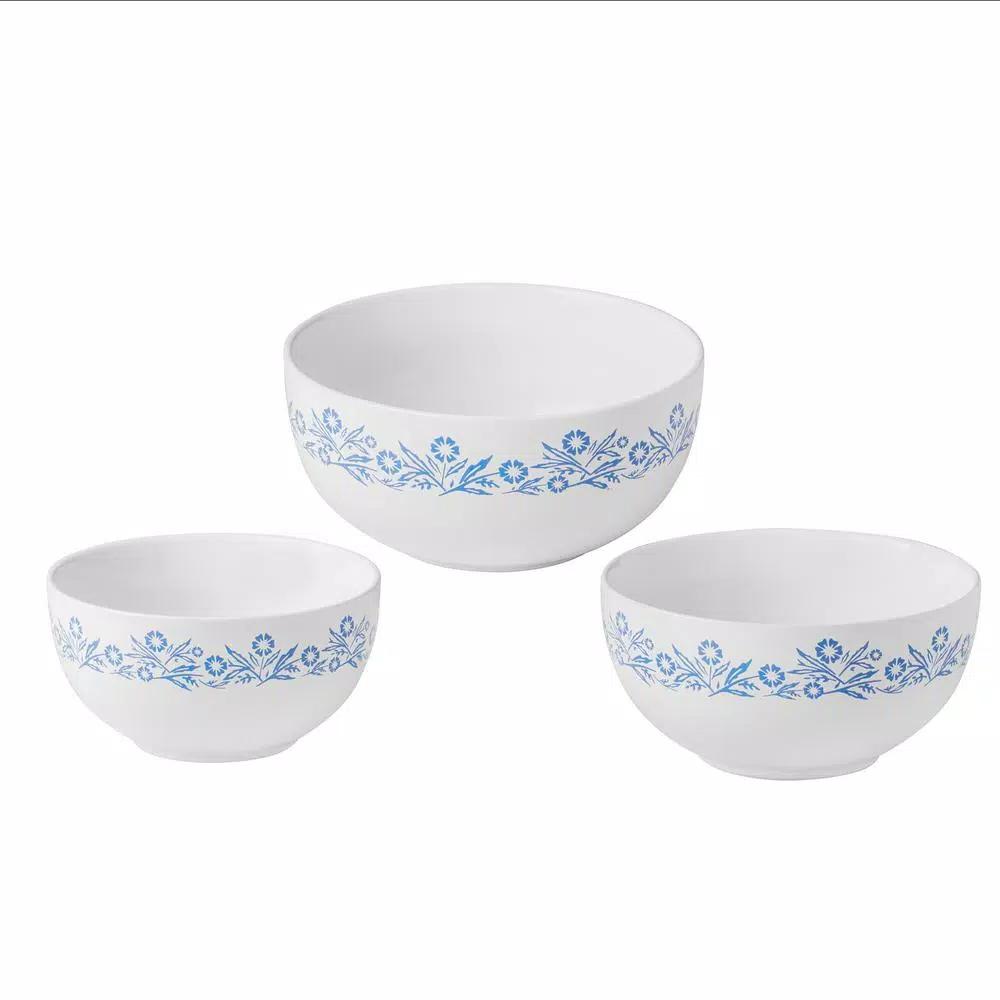 CorningWare Cornflower 3-Piece Ceramic Mixing Bowl Set - Blue