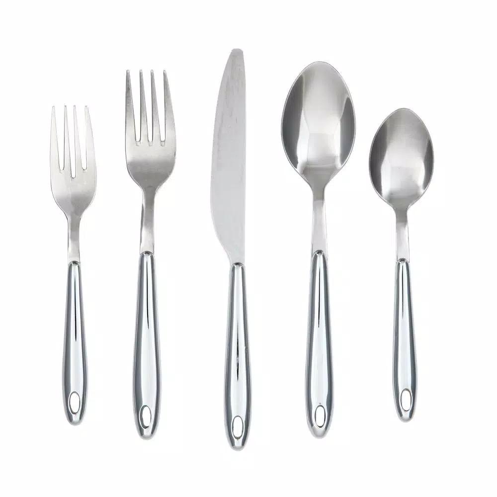 Cambridge Silversmiths Marvel 20-Piece Stainless Steel Flatware Set with Chrome Handles, Service for 4