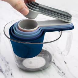 Spectrum Tovolo Magnetic Nested Measuring Cup and Spoon Set, BPA-Free Plastic, Blue thumbnail 5