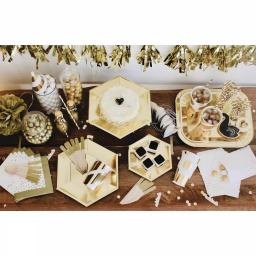 Sugar Plum Party SugarPum Boho Collection 50-Piece Glam Gold and White Assorted Disposable Paper Straws thumbnail 3