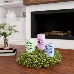 Lavish Home Live Laugh Love LED Flameless Candle Set of 3 with Remote thumbnail 6
