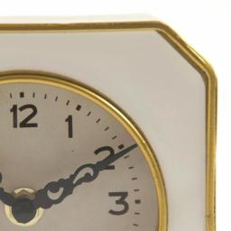 Zentique White and Gold Rounded Square Analog Desk Clock with Quartz Movement thumbnail 3