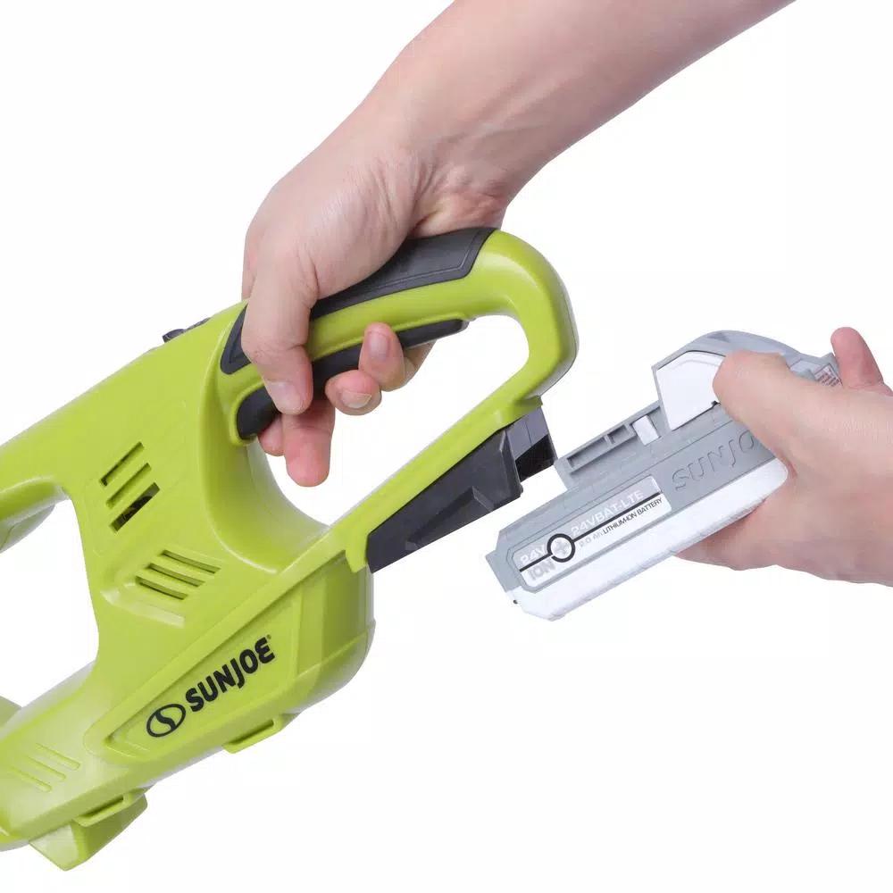 Sun Joe 24V Cordless 18 in. Hedge Trimmer Kit with 2.0 Ah Battery and Charger
