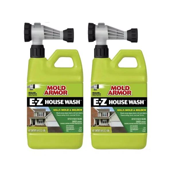 Mold Armor E-Z House Wash Mold and Mildew Remover Hose End Sprayer, 64 oz (2-Pack)