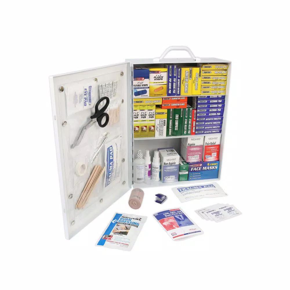 Rapid Care 800-Piece Industrial First Aid Cabinet - 3-Shelf ANSI/OSHA Compliant
