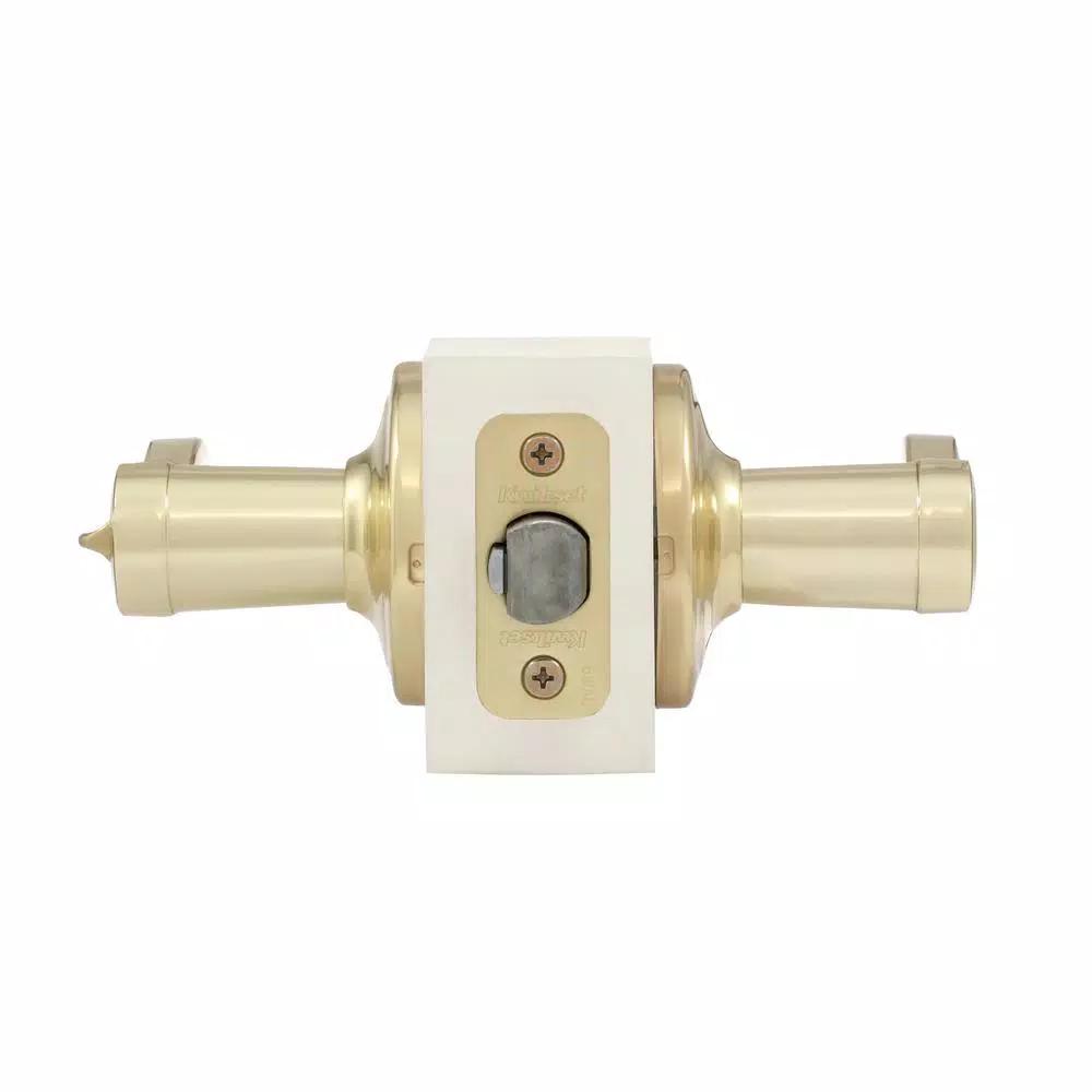 Kwikset Lido Polished Brass Exterior Entry Door Lever with SmartKey Security
