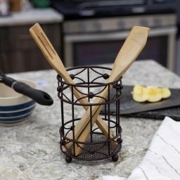 Home Basics Arbor Oil-Rubbed Bronze Steel Utensil Holder with Mesh Bottom and Non-Skid Feet thumbnail 3