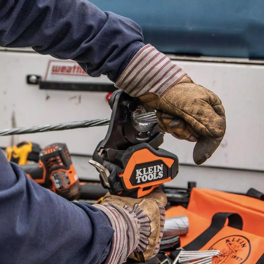 Klein Tools Battery-Operated EHS Closed-Jaw Cable Cutter with Two 2 Ah Batteries and Charger