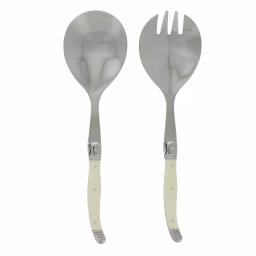 Unbranded French Home Laguiole 2-Piece Faux Ivory Salad Servers Set, Stainless Steel thumbnail 1