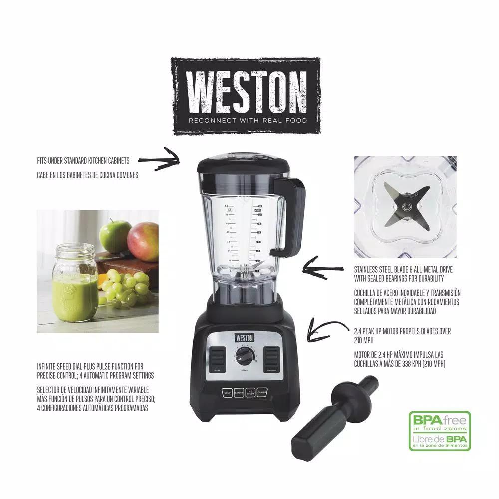 Weston Pro Series 64 oz. 11-Speed Blender with 4 Preprogrammed Settings