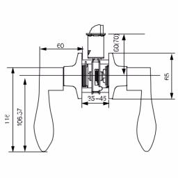 Design House Stratford Satin Nickel Privacy Door Lever with Universal 6-Way Latch (2-Pack) thumbnail 2