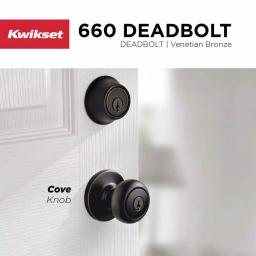 Kwikset 660 Series Single-Cylinder Deadbolt, Venetian Bronze thumbnail 3