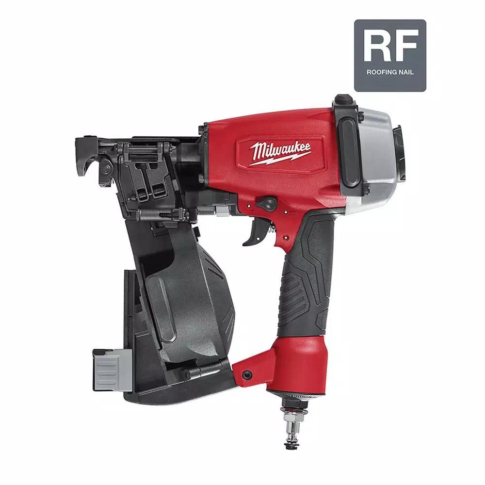 Milwaukee 1-3/4 in. 15 Degree Coil Roofing Nailer, Lightweight Magnesium Housing