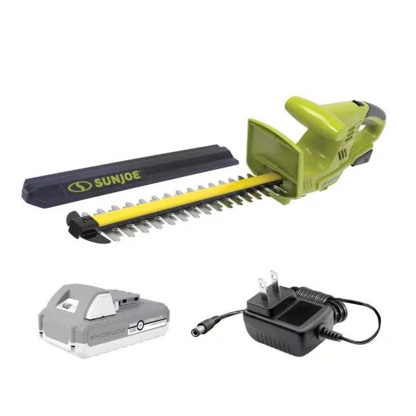 Sun Joe 24V Cordless 18 in. Hedge Trimmer Kit with 2.0 Ah Battery and Charger