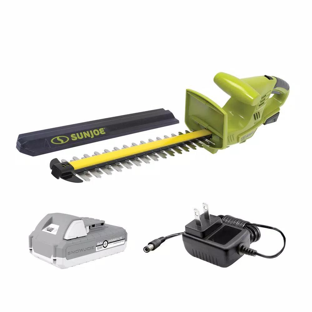 Sun Joe 24V Cordless 18 in. Hedge Trimmer Kit with 2.0 Ah Battery and Charger
