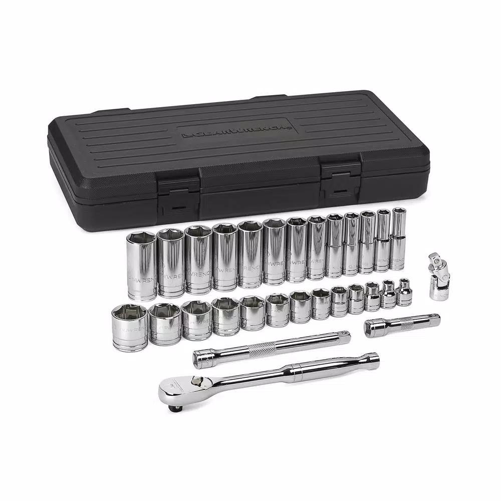 GEARWRENCH 30-Piece 3/8 in. Drive 6-Point SAE Mechanics Tool Set with Thin Profile Ratchets