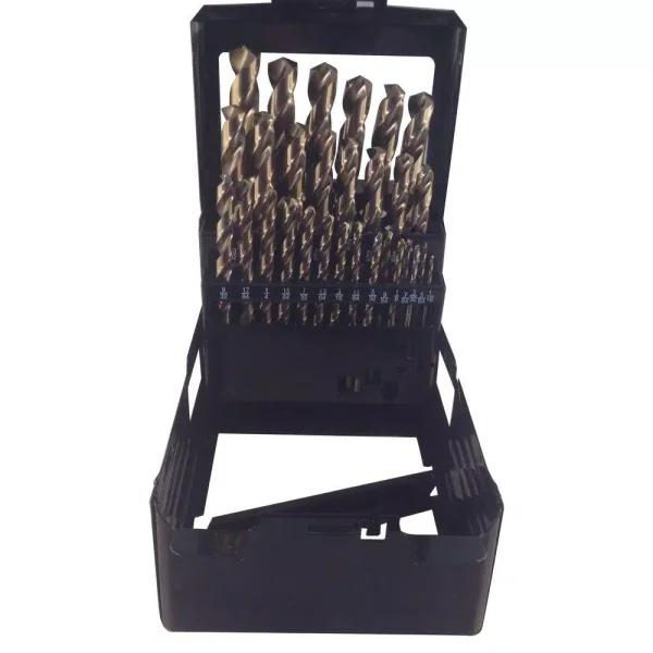 BLU-MOL Xtreme Cobalt M35 29-Piece Twist Drill Bit Set with Metal Index Case