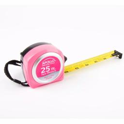 Apollo Tools 25.5 ft. Tape Measure, Pink Nylon-Coated Steel Blade with Belt Clip thumbnail 2