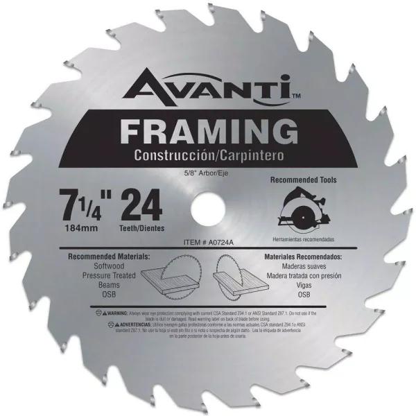Avanti 7-1/4 in. 24-Tooth Carbide Framing Circular Saw Blade