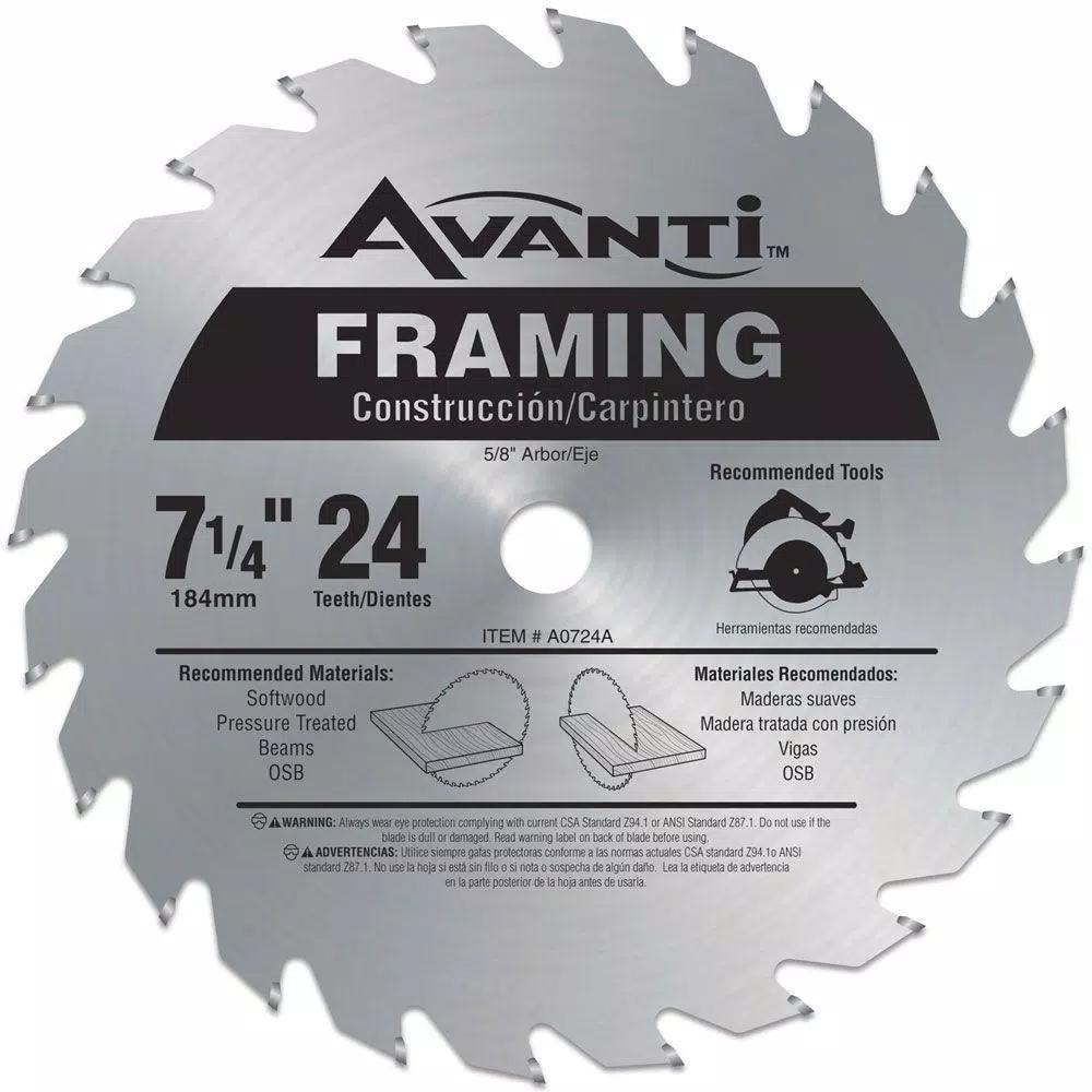 Avanti 7-1/4 in. 24-Tooth Carbide Framing Circular Saw Blade