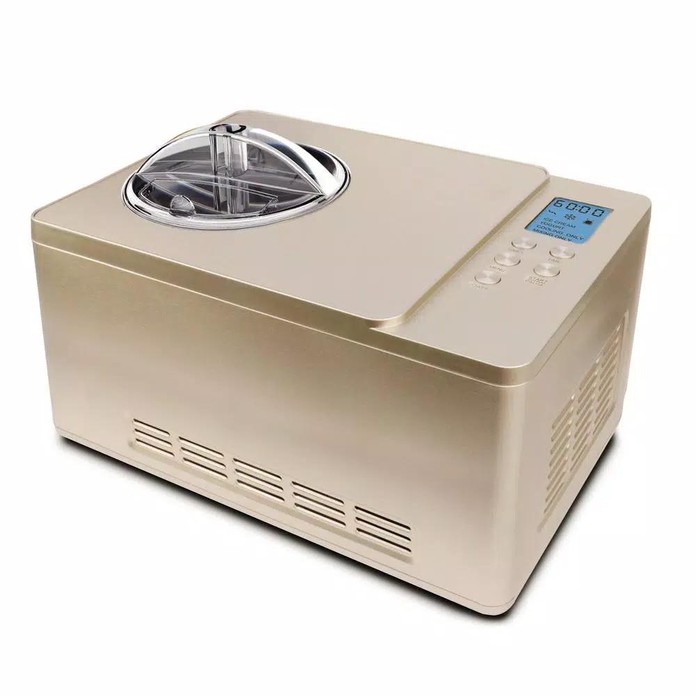 Whynter ICM-220CGY 2.1 Qt. Stainless Steel Electric Ice Cream & Yogurt Maker with Compressor, Champagne Gold