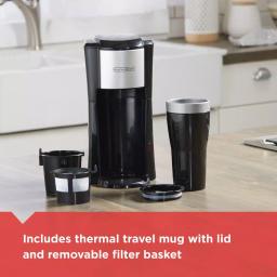BLACK+DECKER Single Serve Drip Coffee Maker with 16 oz. Travel Mug, Black thumbnail 5