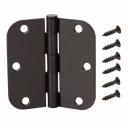 Everbilt 3-1/2 in. x 5/8 in. Radius Oil-Rubbed Bronze Smooth Action Steel Door Hinge thumbnail 1