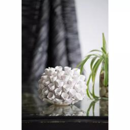 A & B Home Open Coral Gloss White Ceramic Candle Holder - Coastal Style Candlestick thumbnail 1