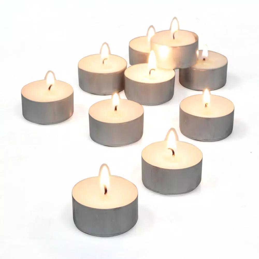 Stonebriar Collection Stonebriar Unscented White Paraffin Tealight Candles, 50 Count, 8-Hour Burn Time
