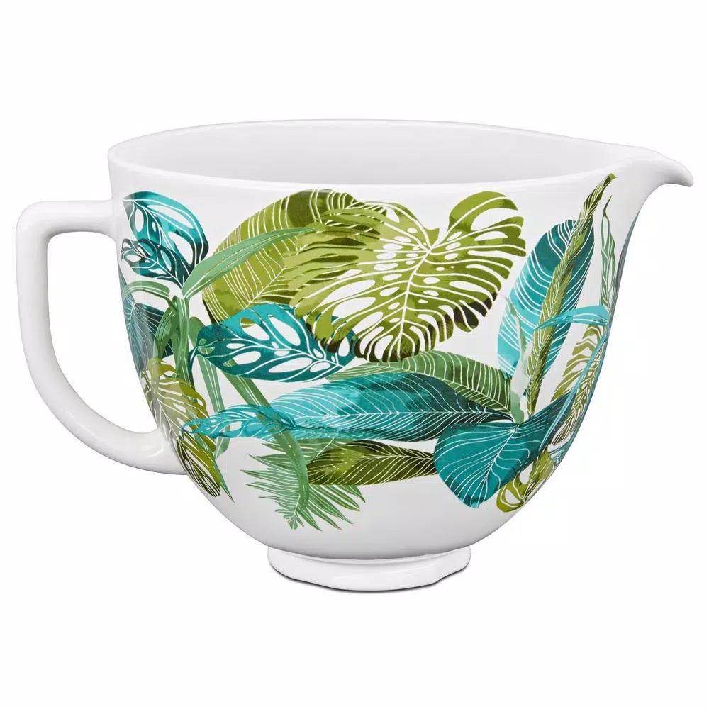 KitchenAid 5 Qt. Tropical Floral Titanium-Reinforced Ceramic Mixing Bowl for Tilt-Head Stand Mixers
