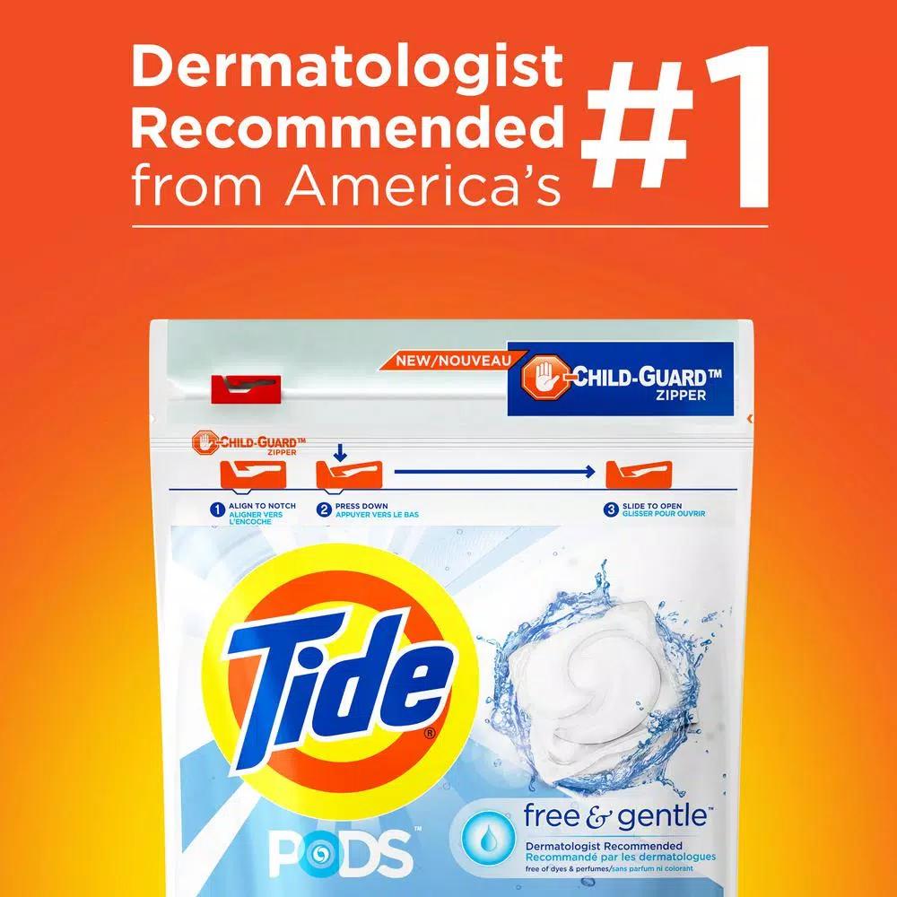 Tide PODS Free and Gentle Unscented Laundry Detergent Pods, 20-Count (6-Pack)
