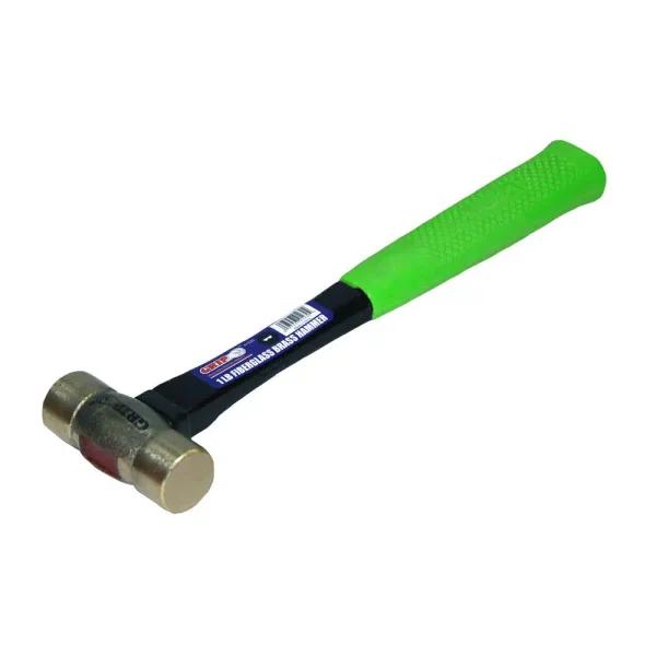 Grand Rapids Industrial Products 1 lb. Brass Dead-Blow Hammer with Fiberglass Handle