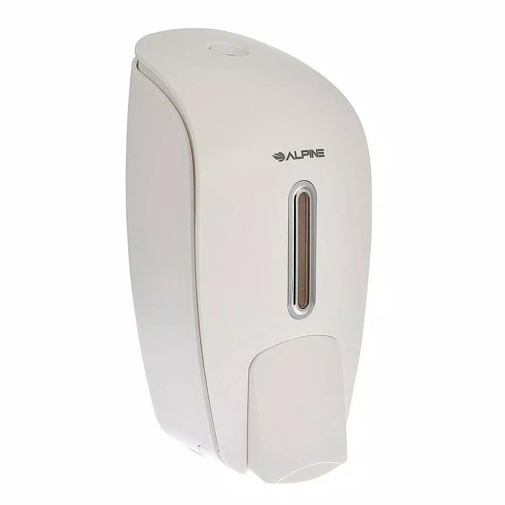 Alpine Industries Alpine 425 White Surface Mounted Liquid Soap and Hand Sanitizer Dispenser, 800 ml