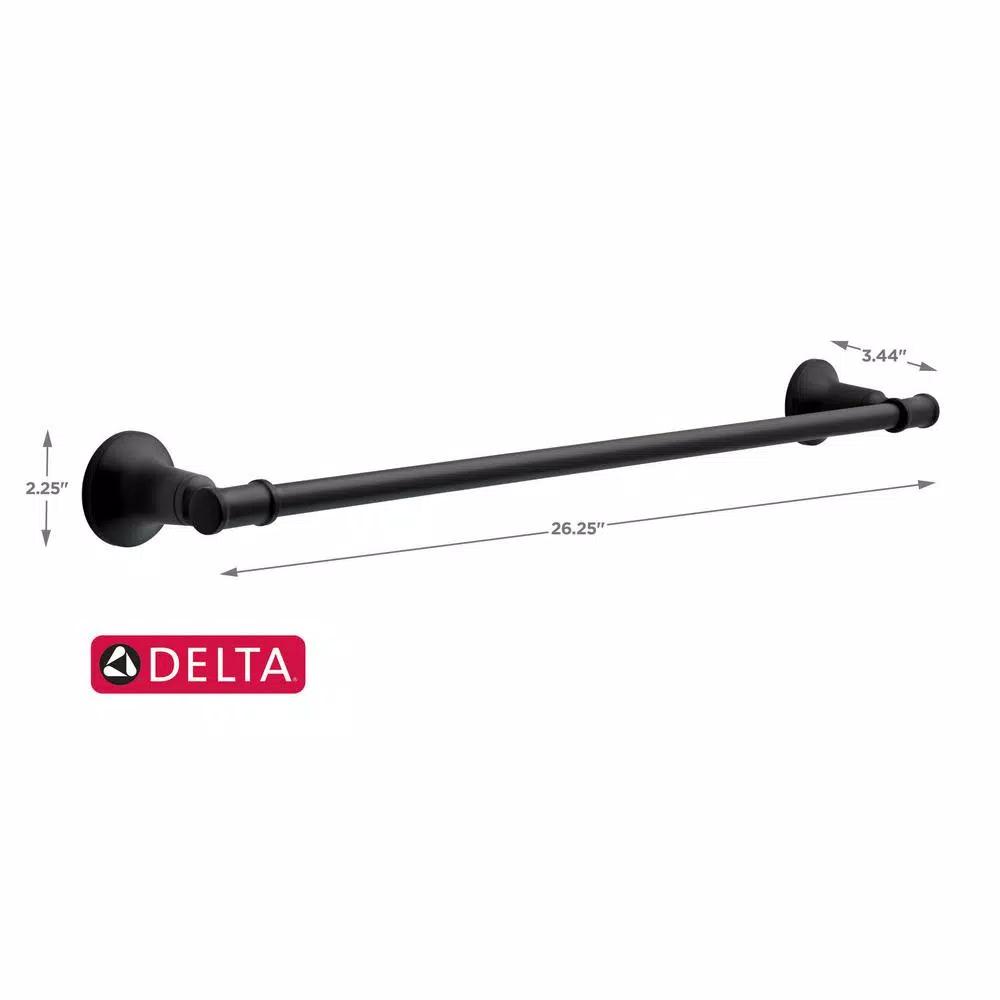 Delta Chamberlain 24 in. Matte Black Towel Bar, Zinc Die Cast Construction