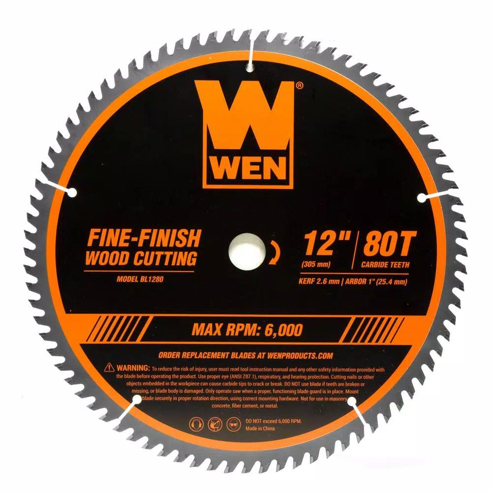 WEN 12 in. Carbide-Tipped Woodworking Saw Blade Set, 32-Tooth & 80-Tooth (2-Pack)