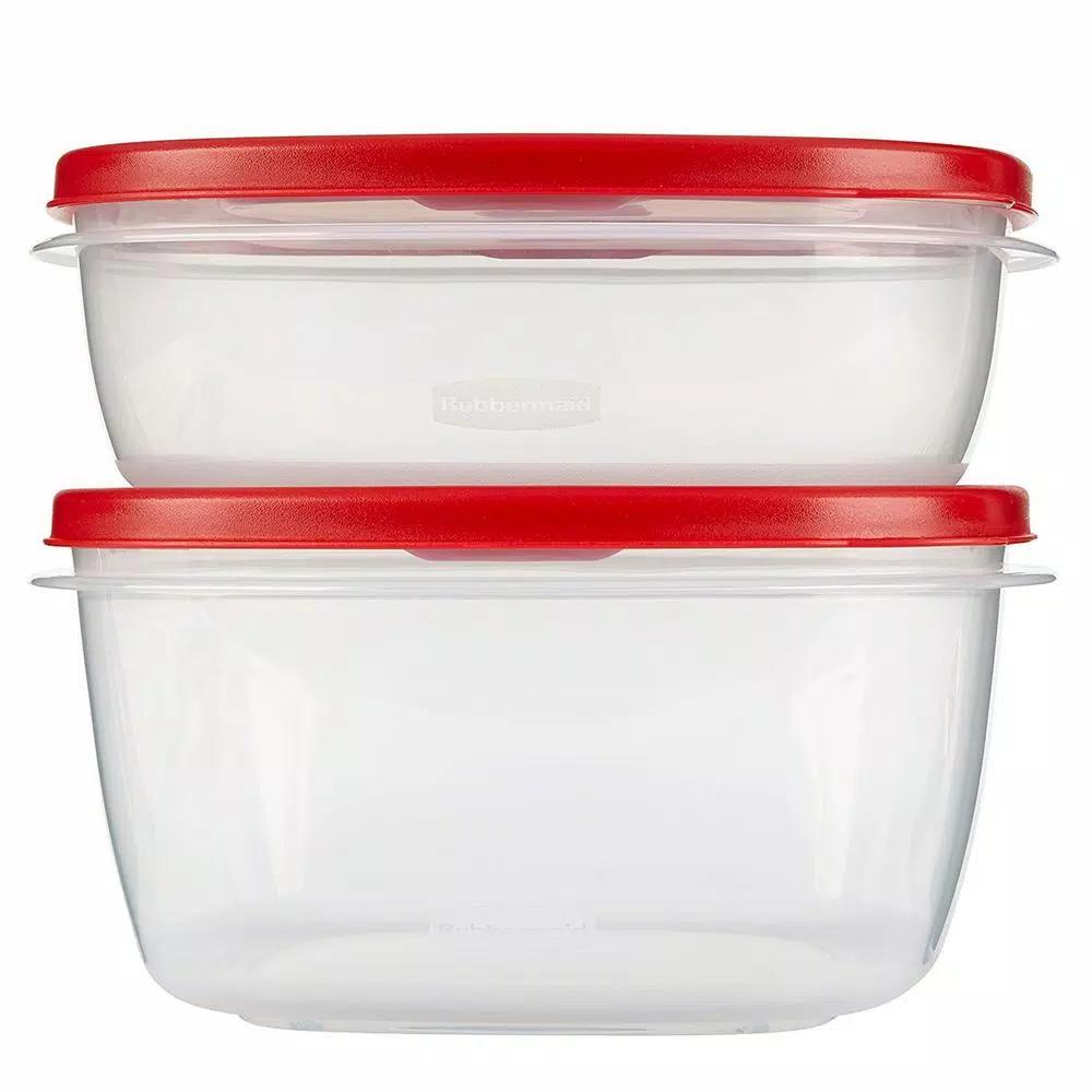 Rubbermaid Easy Find Lids 10-Piece Food Storage Container Set, Red/Clear