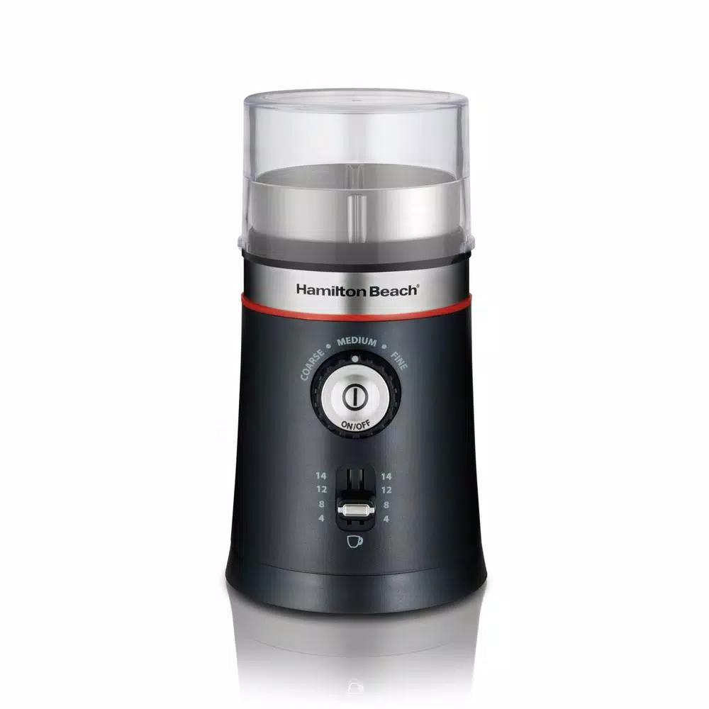 Hamilton Beach Custom Grind 5 oz. Black Blade Coffee Grinder, Electric with Removable Stainless Steel Chamber