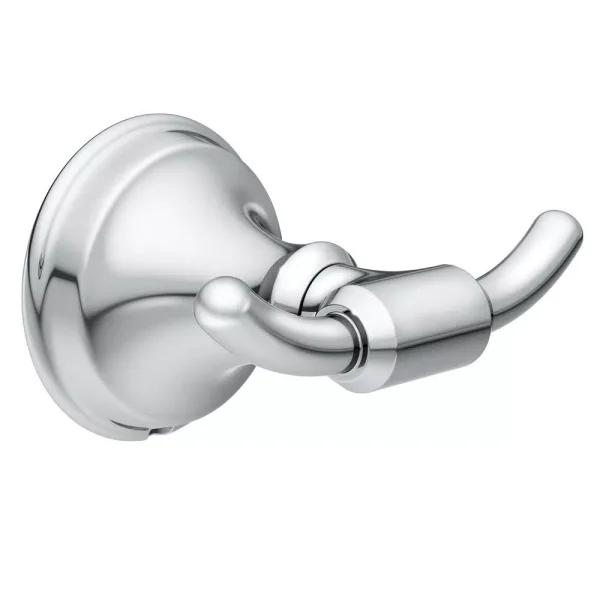 MOEN Jansen Chrome Screw-In Robe and Towel Hook, 2-Hook Design