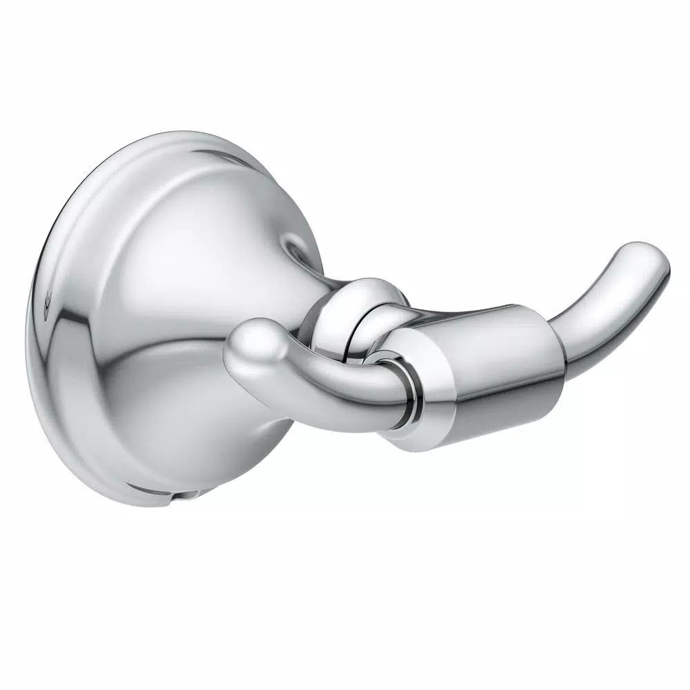 MOEN Jansen Chrome Screw-In Robe and Towel Hook, 2-Hook Design