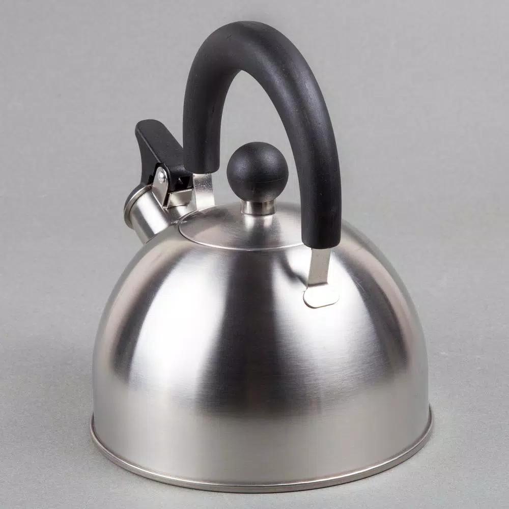 Creative Home Simplicity 6-Cup Brushed Stainless Steel Stovetop Tea Kettle with Whistle
