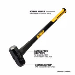 DEWALT 8 lb. Exo-Core Sledge Hammer with 33 in. Fiberglass Handle thumbnail 2