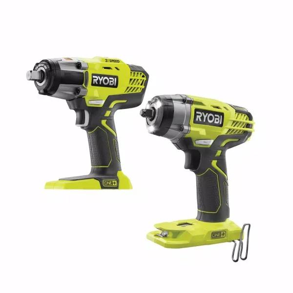 RYOBI 18V ONE+ Cordless 3-Speed Impact Wrench Combo Kit (1/2 in. and 3/8 in.)