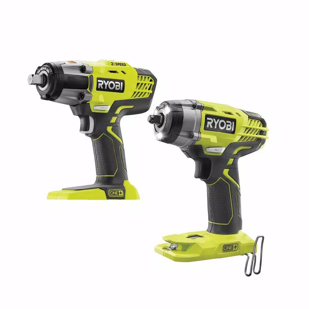 RYOBI 18V ONE+ Cordless 3-Speed Impact Wrench Combo Kit (1/2 in. and 3/8 in.)
