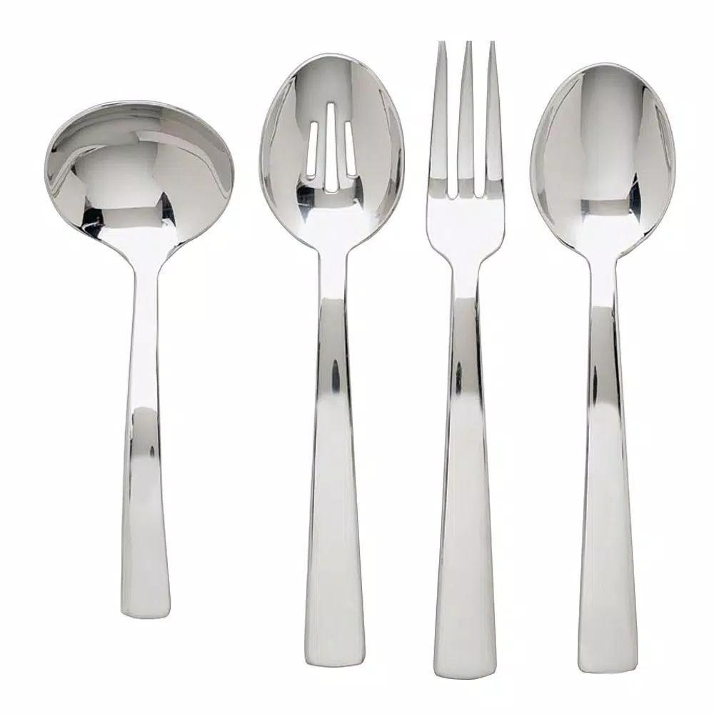 Ginkgo Burton 4-Piece Hostess Serving Set, 18/0 Stainless Steel
