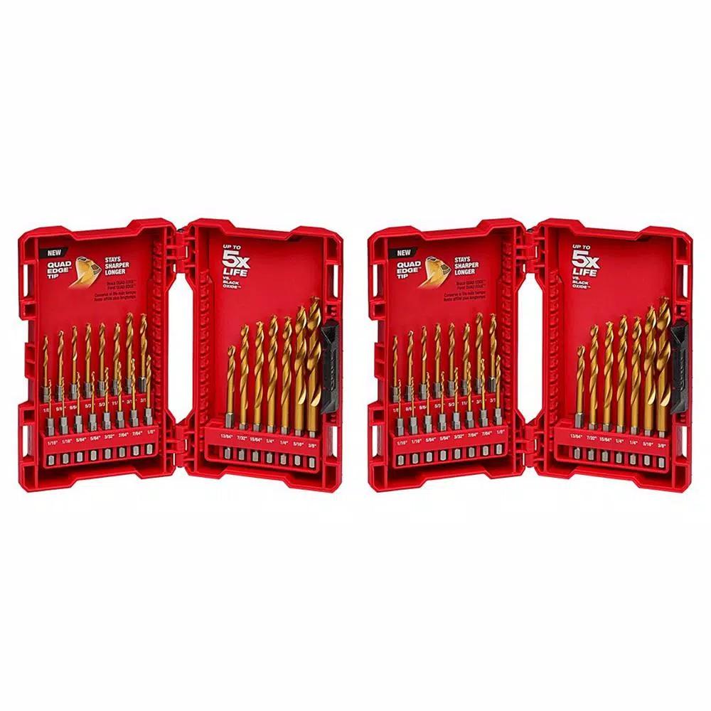 Milwaukee SHOCKWAVE Impact Duty Titanium Drill Bit Set, 46-Piece (Two 23-Piece Sets)