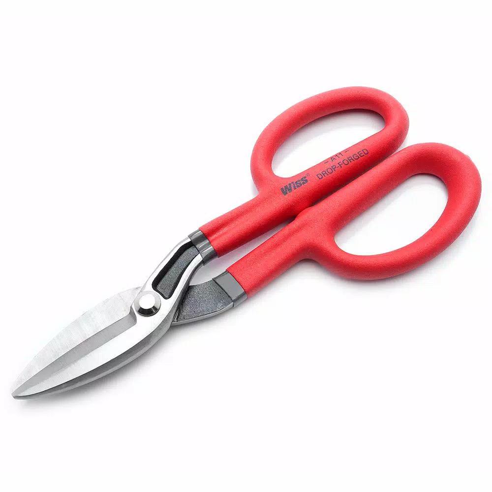 Wiss 9.75 in. Straight-Cut Tin Snips with Rubber Handles