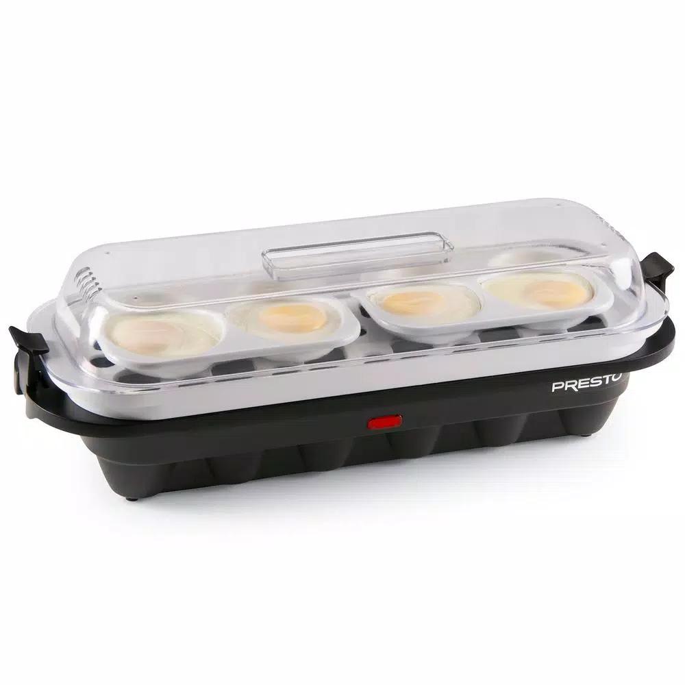 Presto 12-Egg Easy Store Electric Egg Cooker with Poaching Tray, Black