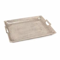 IMAX Lindi Silver Aluminum Trays, Set of 3, Rectangular Metal Decorative Trays thumbnail 2