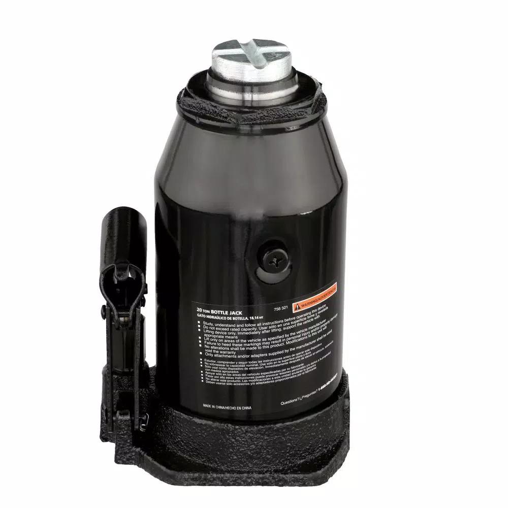 Husky 20-Ton Hydraulic Bottle Jack, 40,000 lb. Capacity, 9.5-17 in. Lift Range